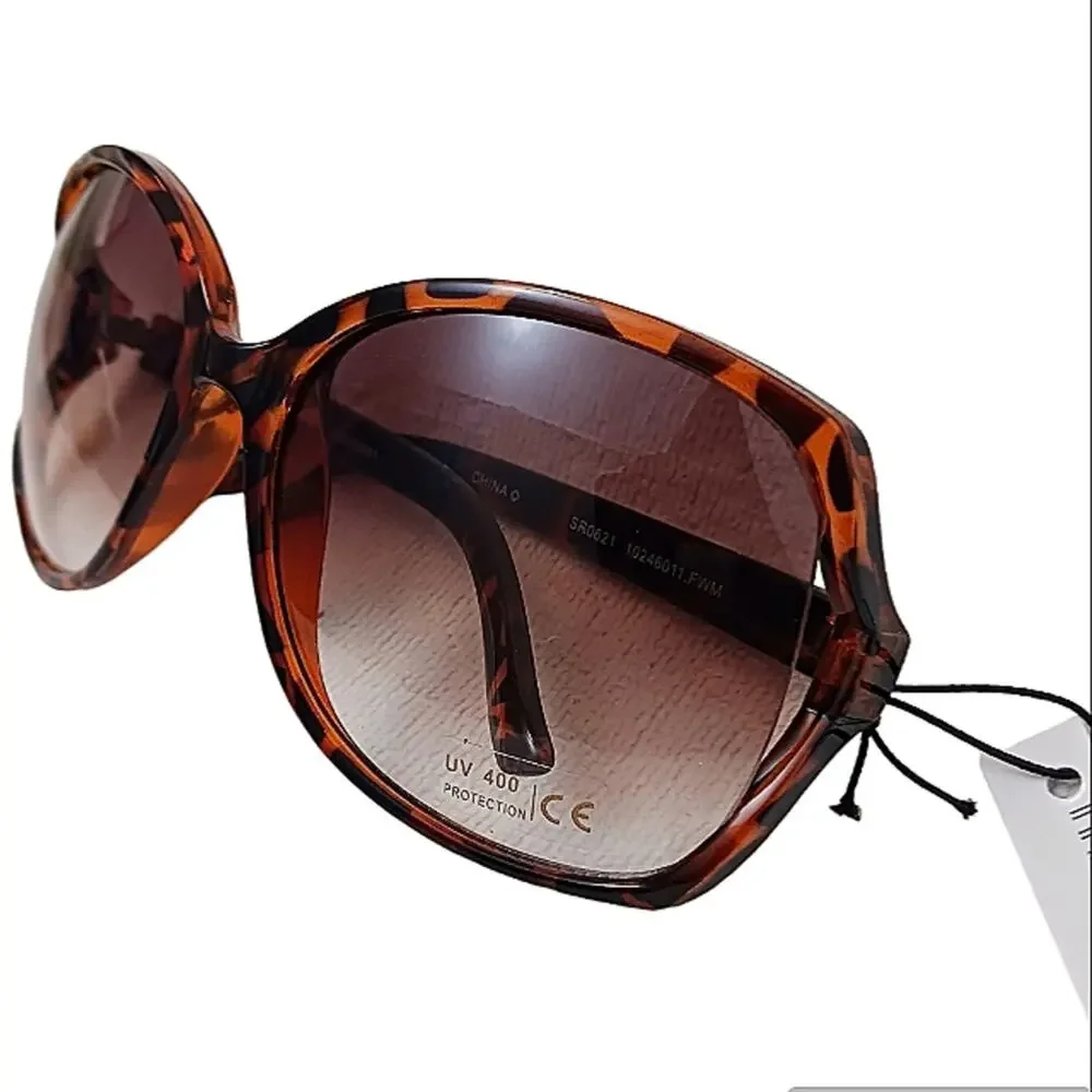 Tiger Stripe Sunglasses BROWN LUXE Oversized GLAM Gradient Lens NEW‎ Luxury Glam